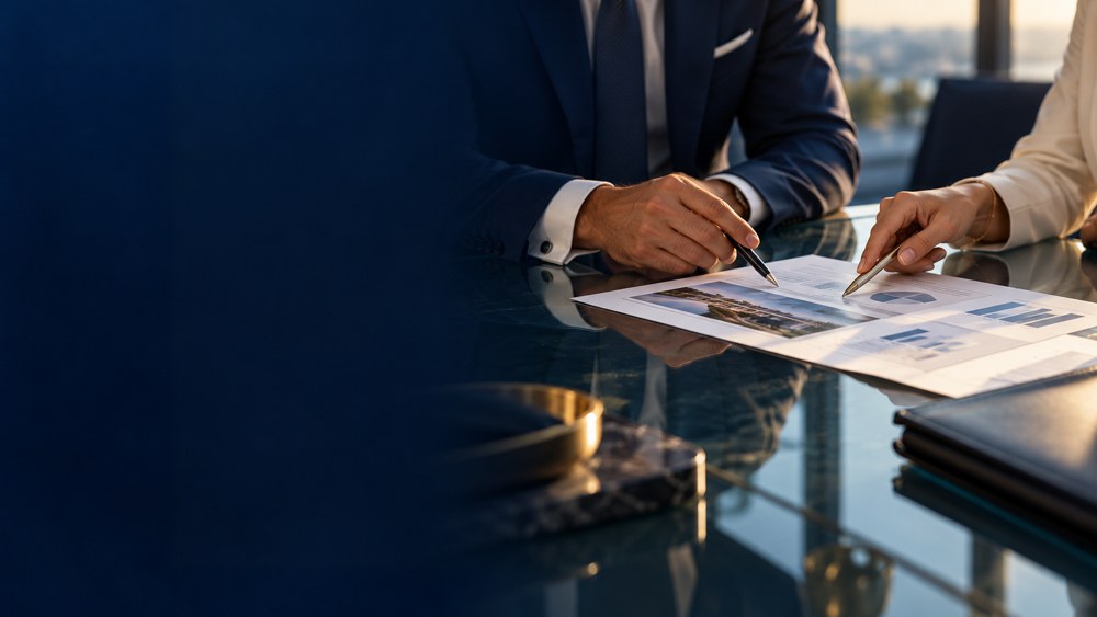 Illustrative business scene